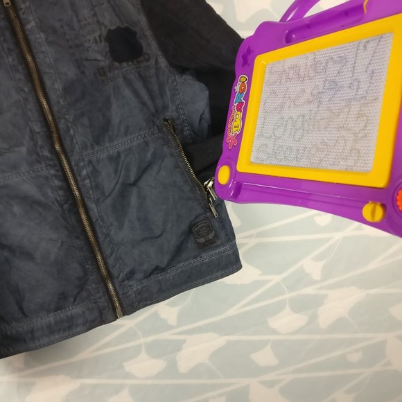 Buffalo David Bitton Men Med Jawick Distress Biker Motorcycle Jacket Hey Riders - Picture 9 of 9